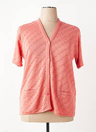 Gilet manches courtes fermeture boutonnée sur le devant orange MANADOUR femme