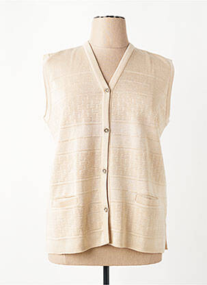 Gilet sans manche poches beige MANADOUR femme