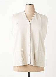 Gilet sans manche maille fine beige HENRY & JULIETTE femme