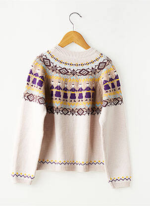 Gilet manches longues coupe droite beige PETIT BATEAU fille