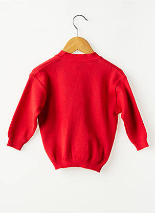 Gilet manches longues col v rouge COUDEMAIL fille