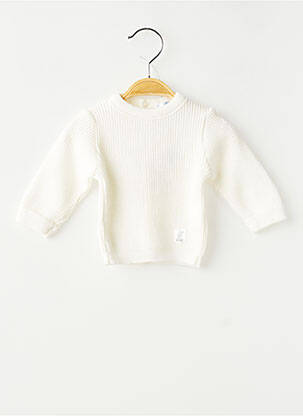 Pull fermeture boutonnée sur le devant manches longues blanc LAPIN BLEU enfant