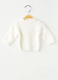 Pull fermeture boutonnée sur le devant manches longues blanc LAPIN BLEU enfant