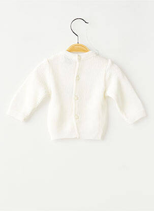 Pull fermeture boutonnée sur le devant manches longues blanc LAPIN BLEU enfant