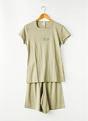 Pyjama tissage jersey vert PETIT BATEAU fille