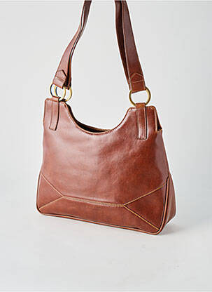 Sac fermeture zippée forme rectangulaire marron DUOLYNX femme