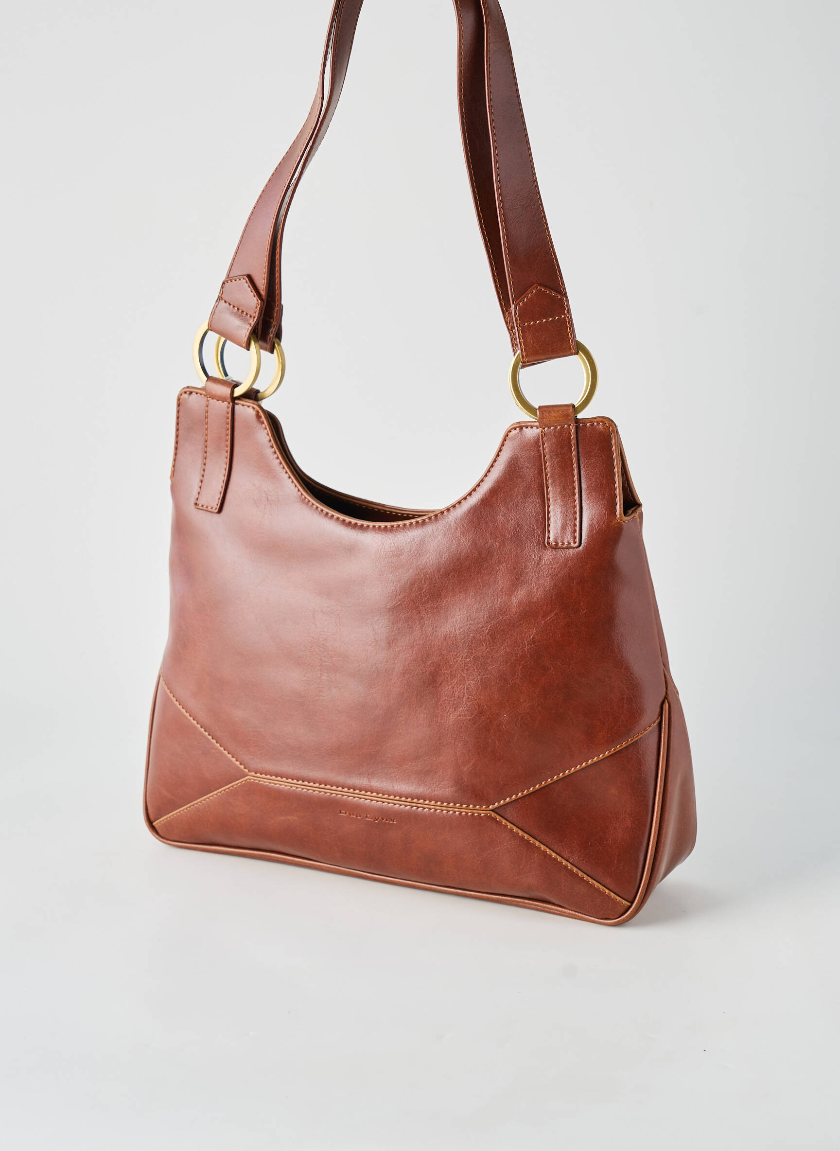 Sac fermeture zippée forme rectangulaire marron DUOLYNX femme