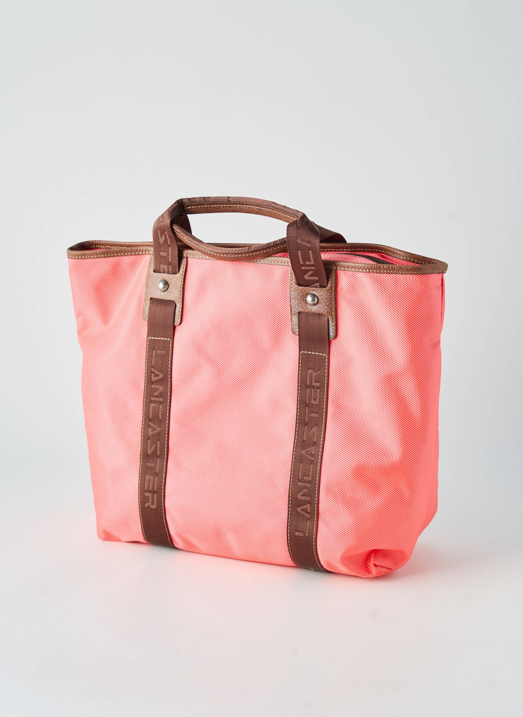 Sac fermeture zippée forme cabas rose LANCASTER femme