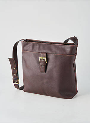 Sac fermeture zippée forme rectangulaire marron DUOLYNX femme