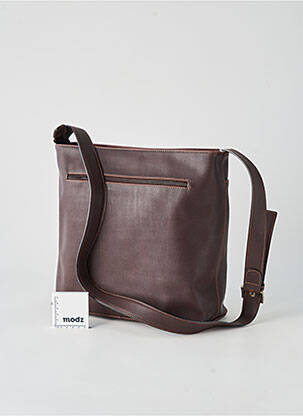 Sac fermeture zippée forme rectangulaire marron DUOLYNX femme