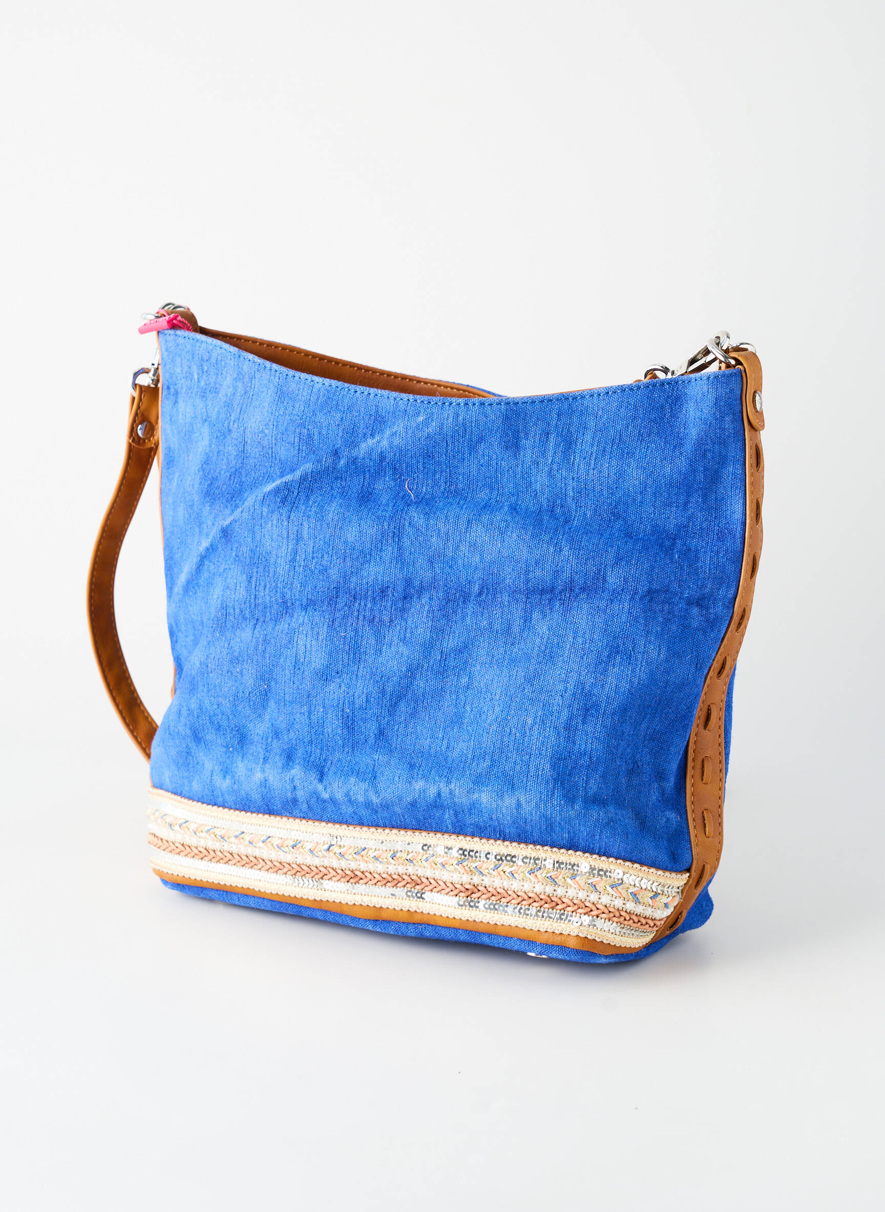 Sac fermeture zippée forme rectangulaire bleu FUCHSIA femme