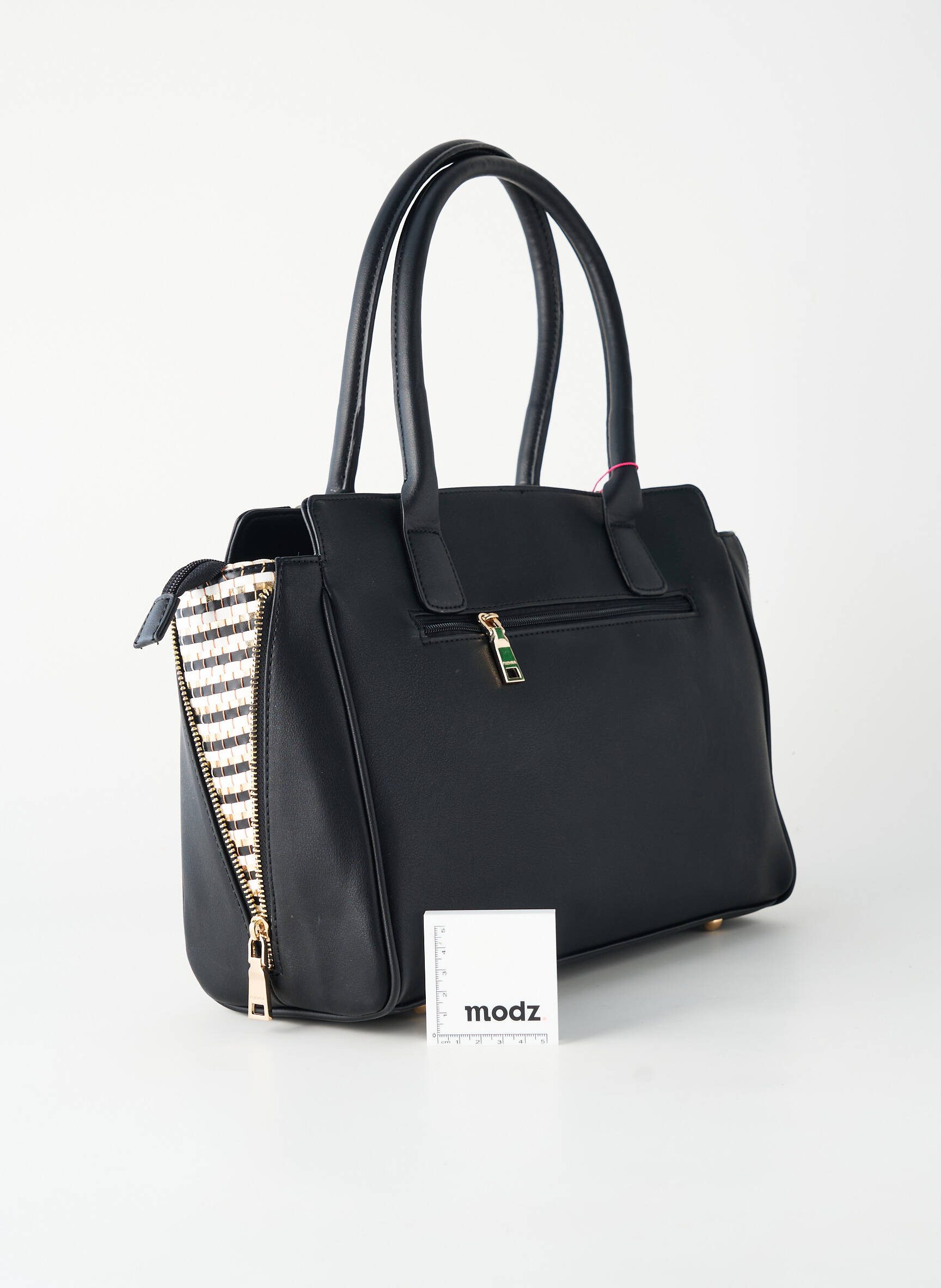 Sac fermeture zippée forme rectangulaire noir FUCHSIA femme