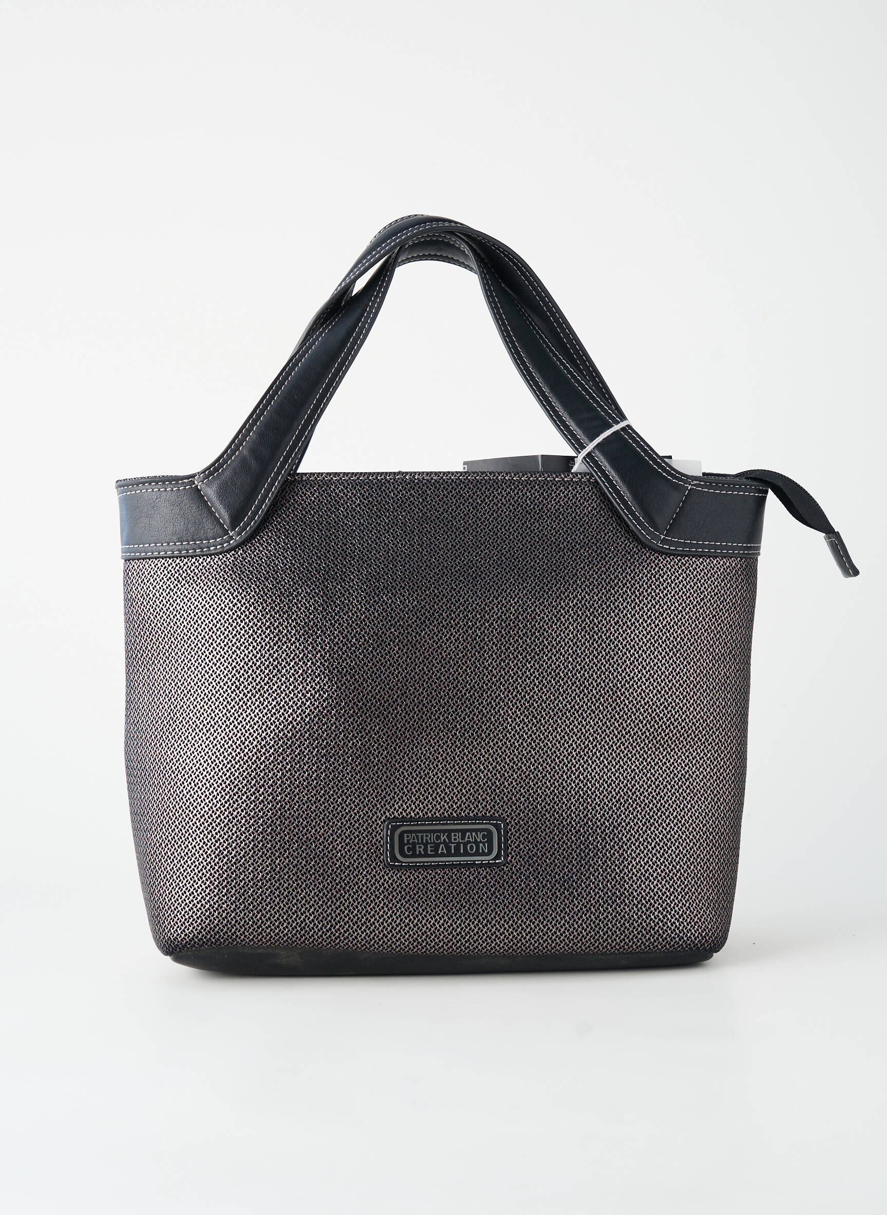 Sac fermeture zippée forme rectangulaire noir PATRICK BLANC femme