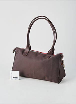 Sac fermeture zippée forme rectangulaire marron TEXIER femme