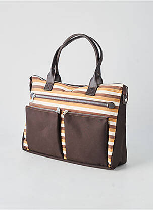 Sac fermeture zippée forme rectangulaire marron TEXIER femme
