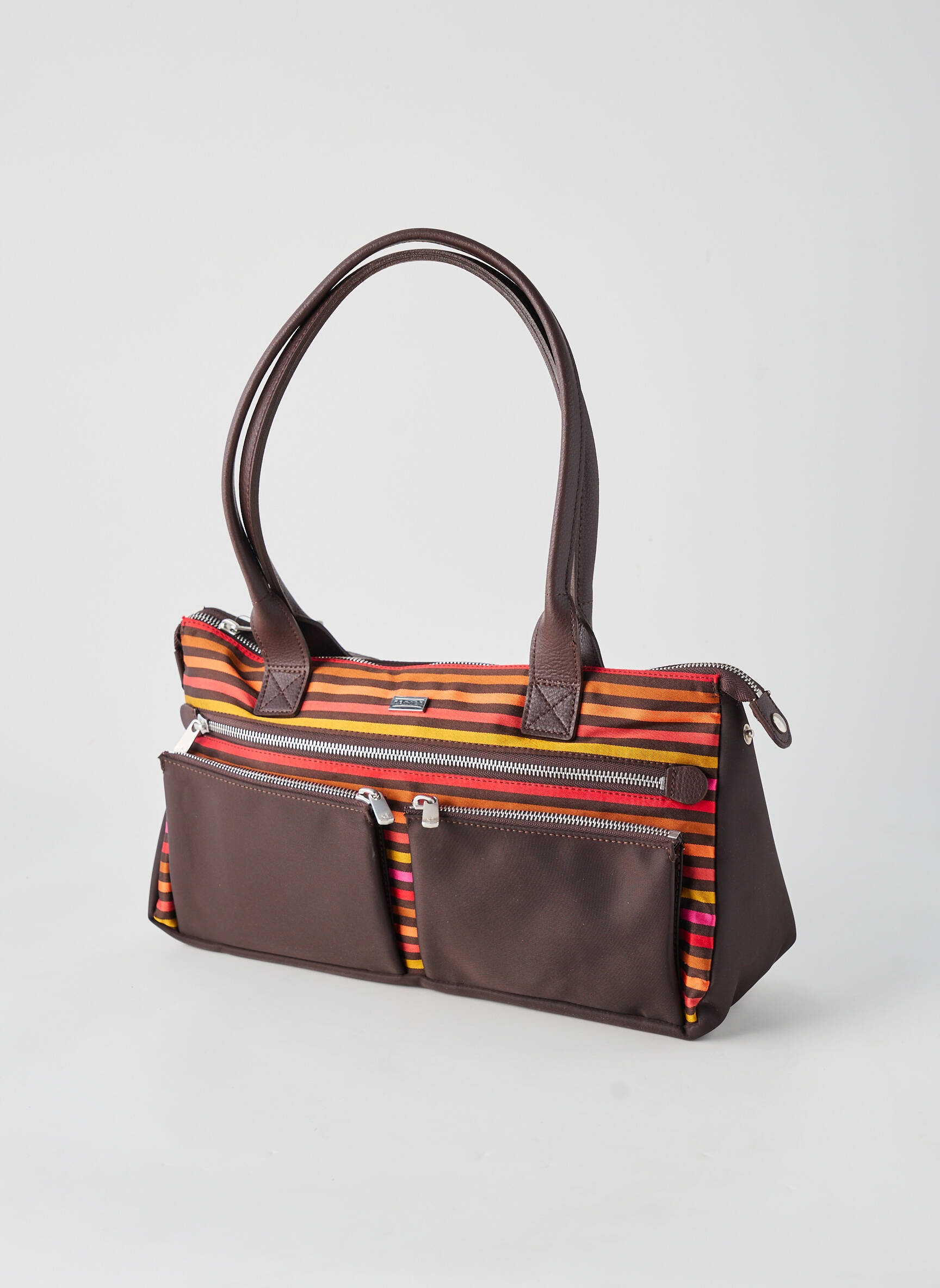Sac fermeture zippée forme rectangulaire marron TEXIER femme