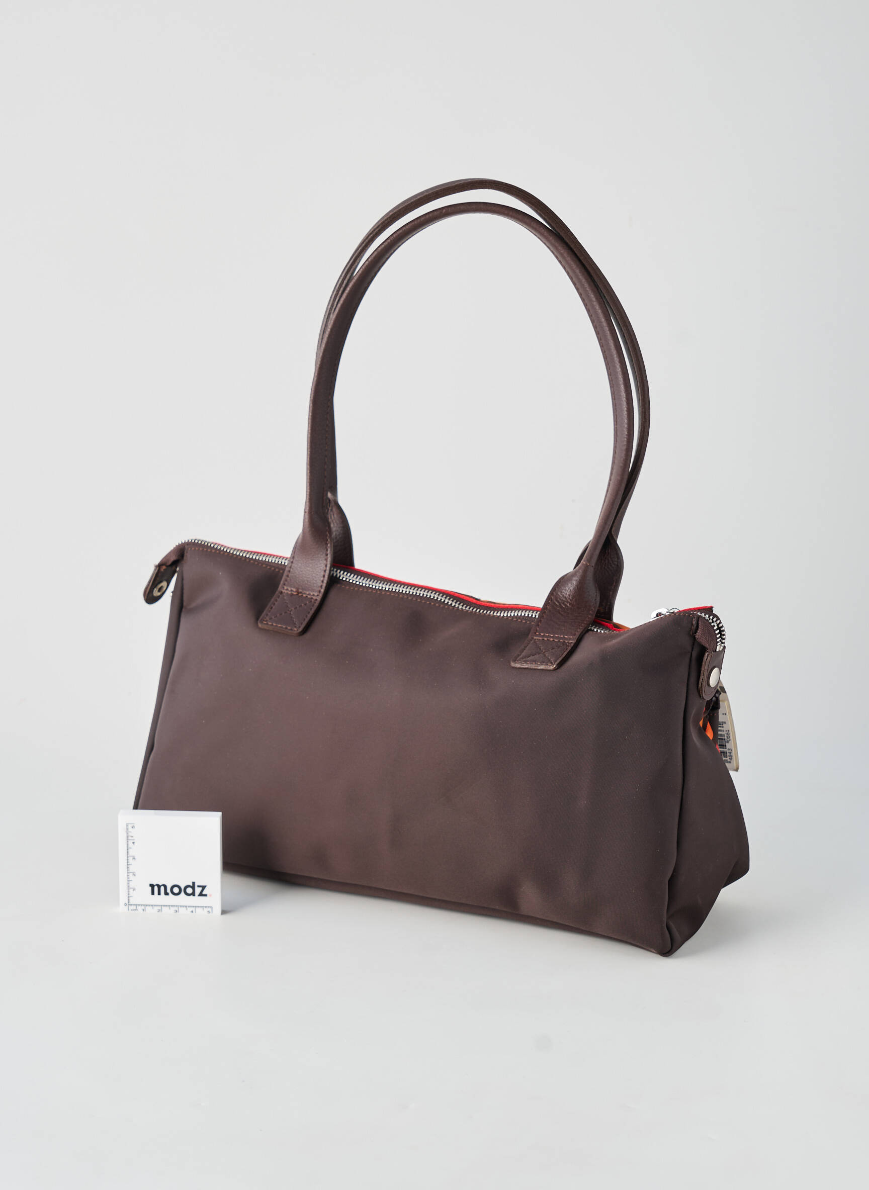 Sac fermeture zippée forme rectangulaire marron TEXIER femme