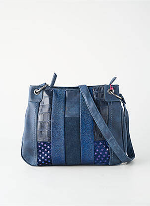 Sac fermeture zippée forme rectangulaire bleu FUCHSIA femme