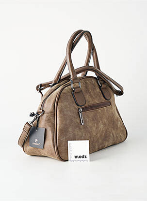 Sac fermeture zippée forme rectangulaire marron ETERNEL femme