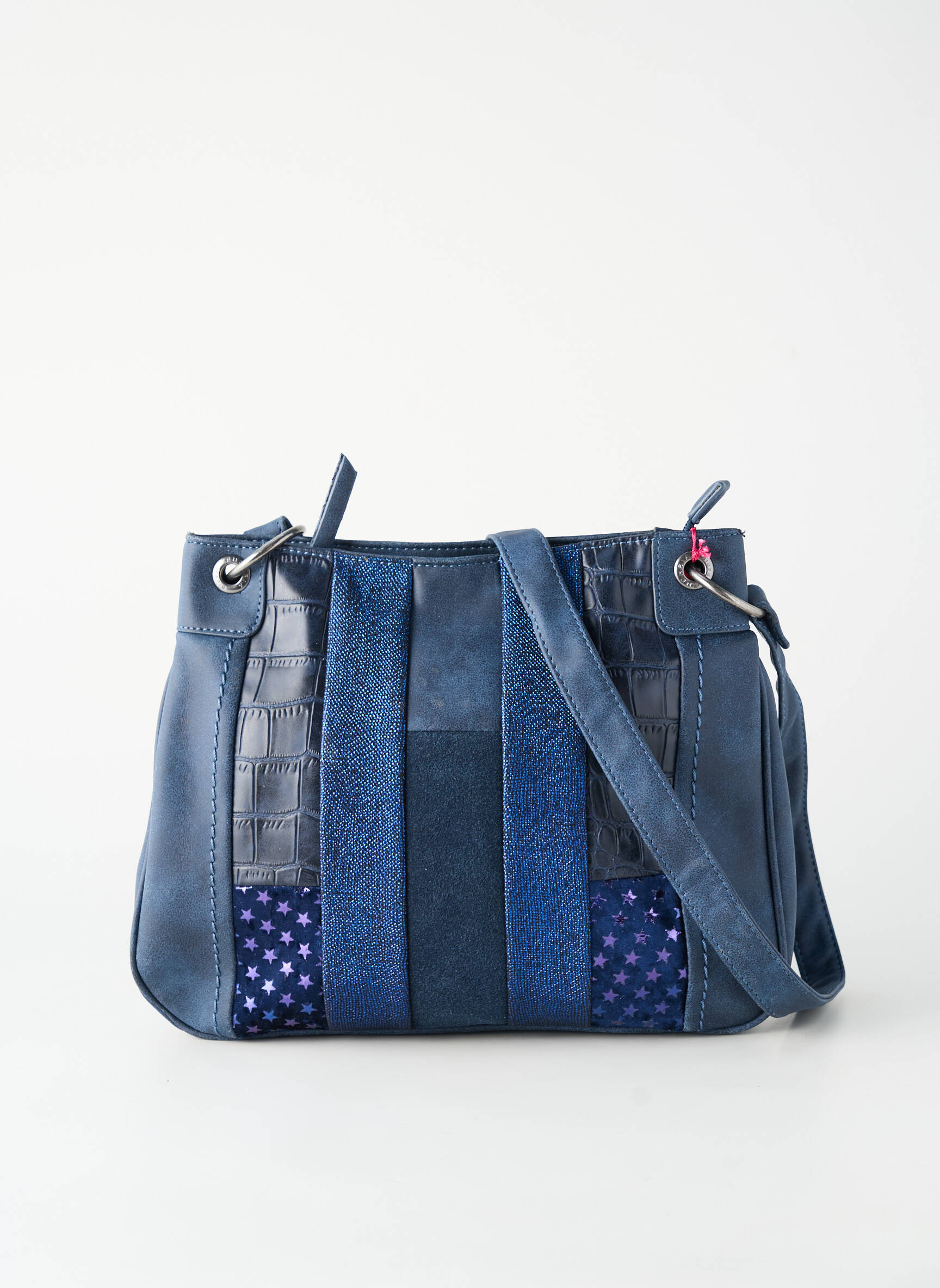 Sac fermeture zippée forme rectangulaire bleu FUCHSIA femme