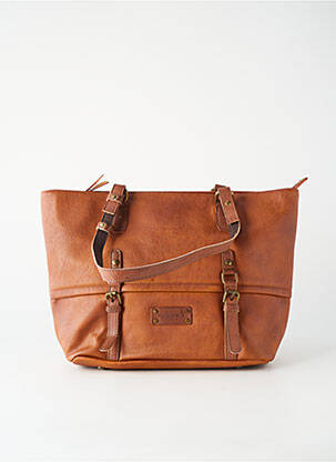 Sac fermeture zippée forme cabas marron FUCHSIA femme