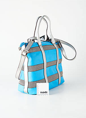 Sac fermeture zippée forme cabas bleu PATRICK BLANC femme