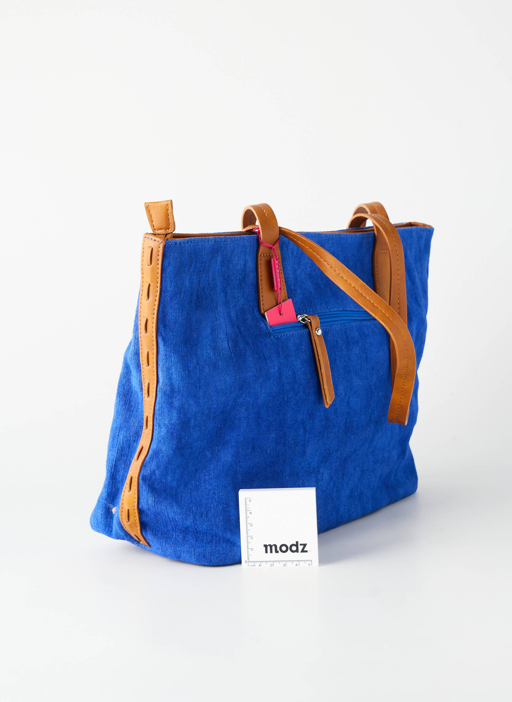 Sac fermeture zippée forme cabas bleu FUCHSIA femme