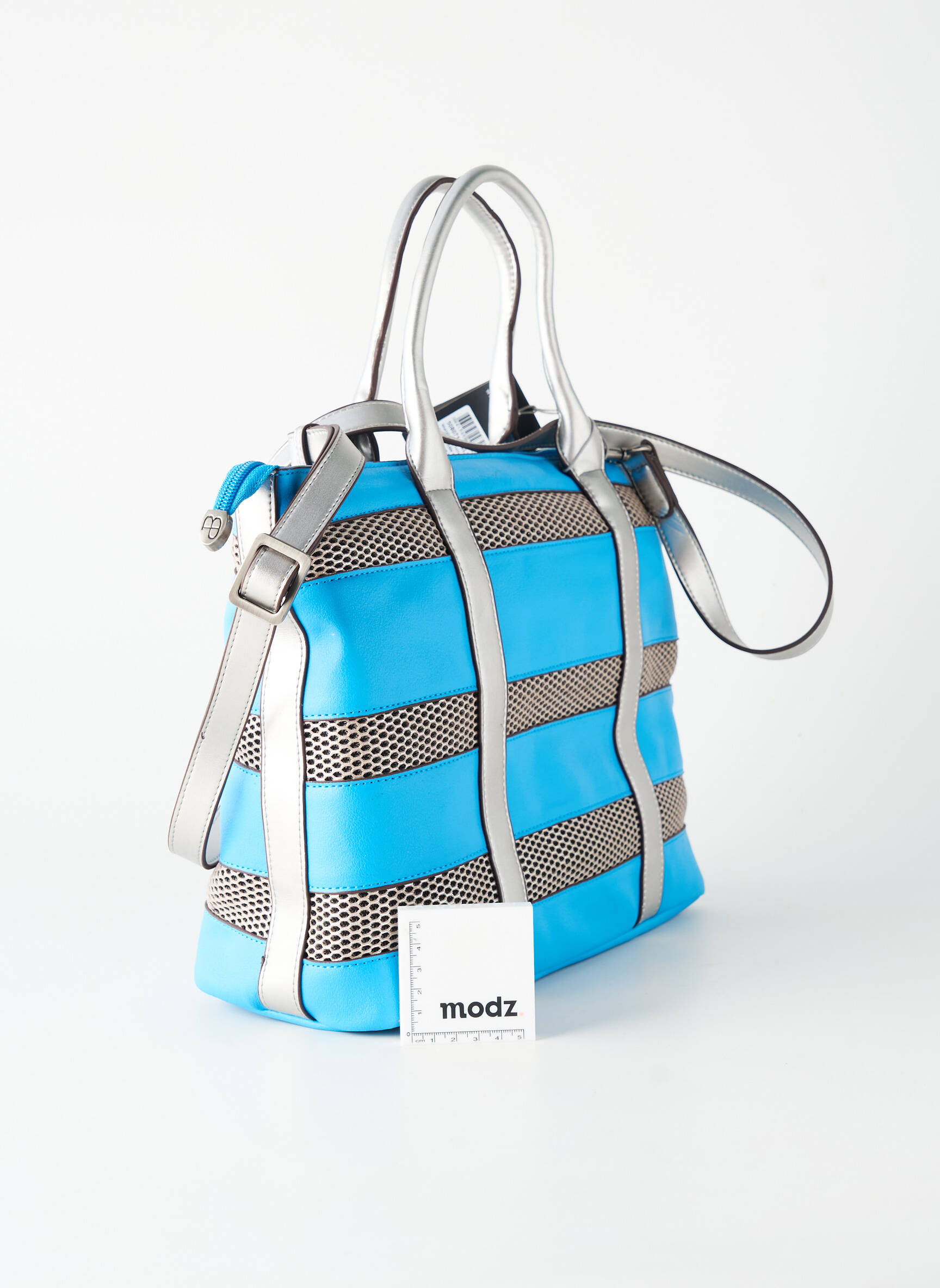 Sac fermeture zippée forme cabas bleu PATRICK BLANC femme