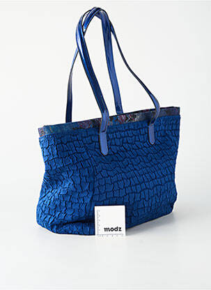 Sac fermeture zippée forme cabas bleu PATRICK BLANC femme