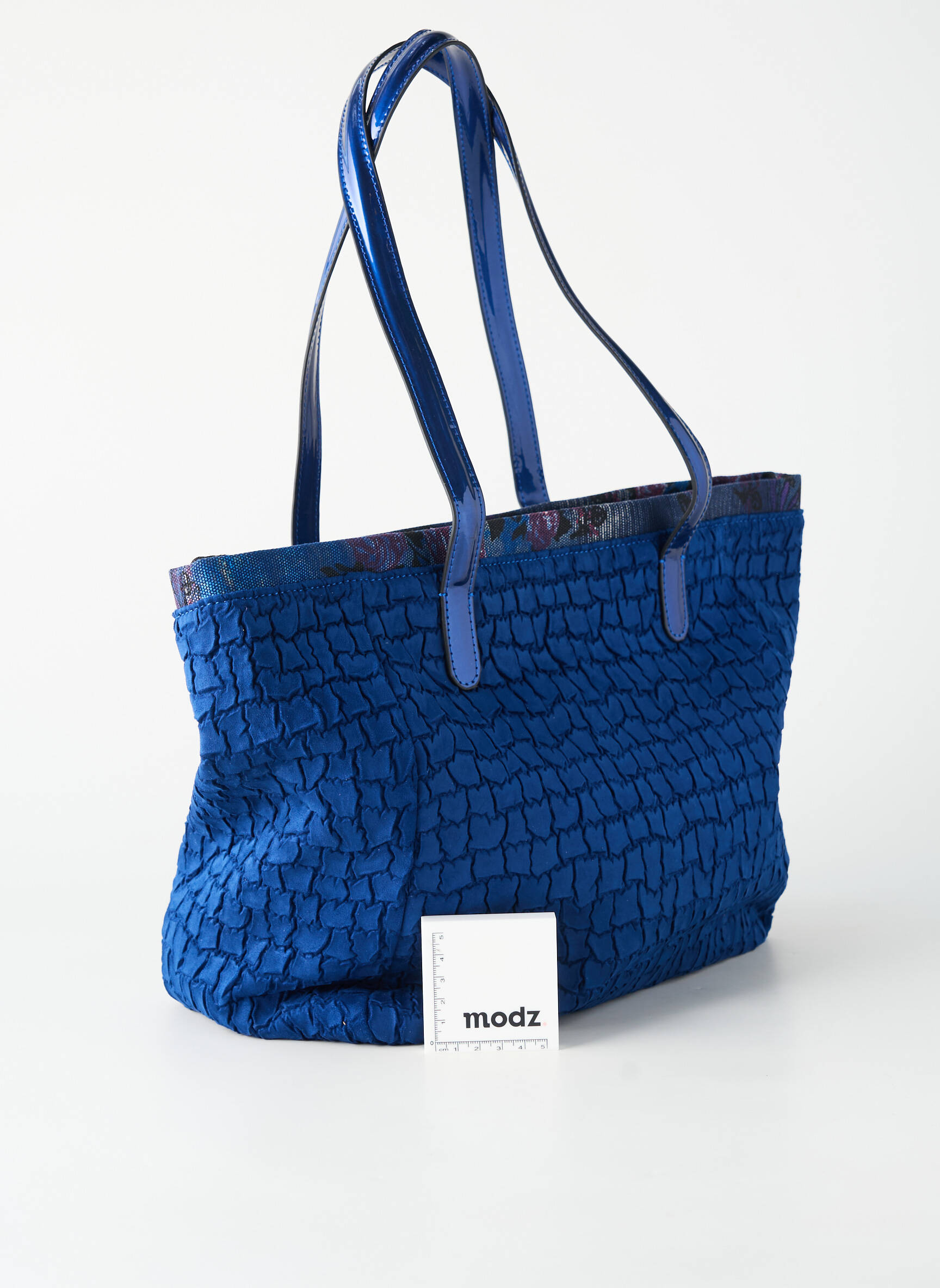Sac fermeture zippée forme cabas bleu PATRICK BLANC femme