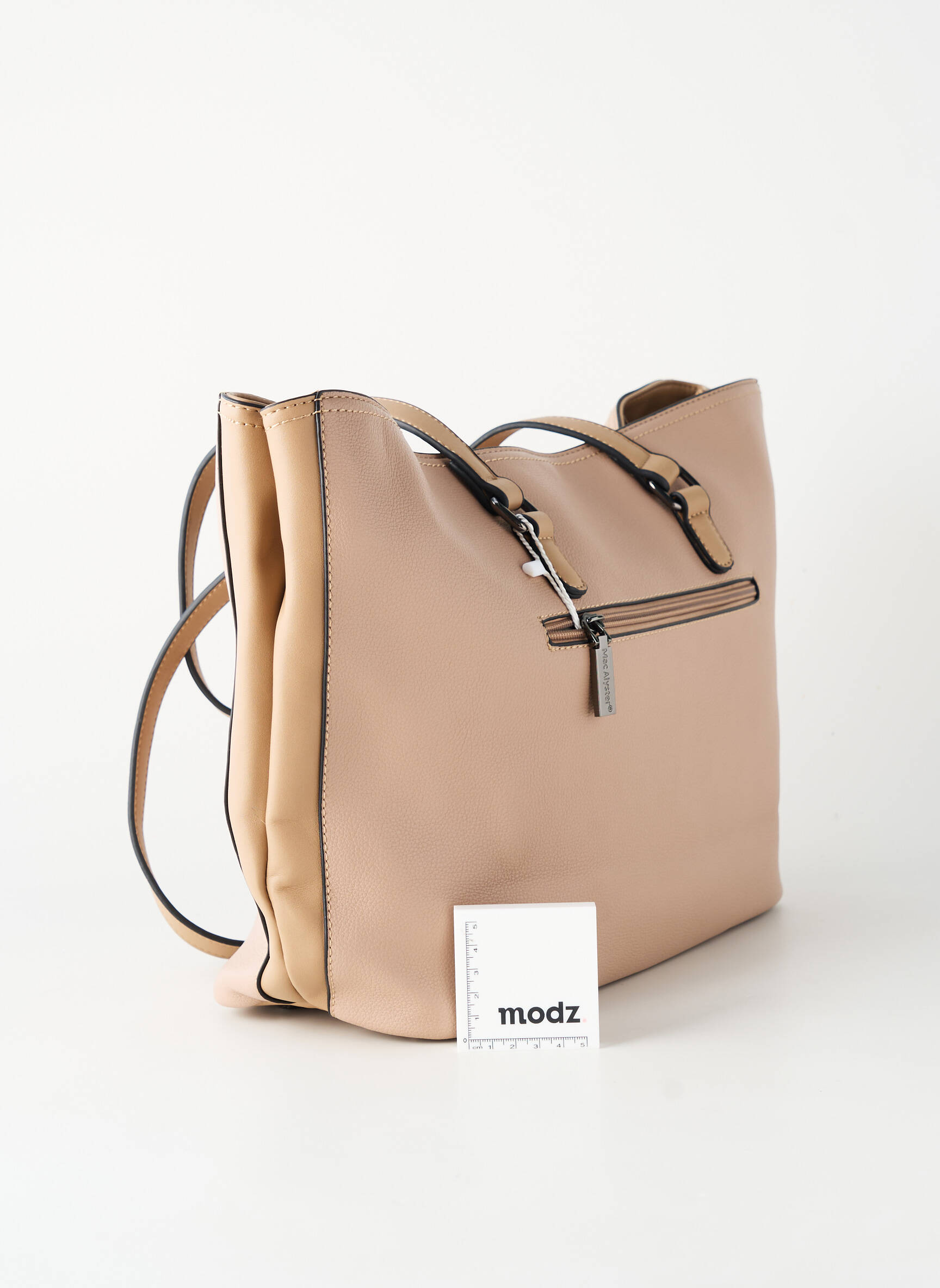 Sac fermeture zippée forme cabas beige MAC ALYSTER femme