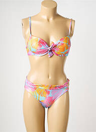 Maillot de bain 2 pièces haut soutien-gorge moulé haut soutien-gorge moulé rose MISS CARAÏBES femme