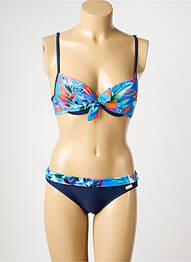 Maillot de bain 2 pièces haut soutien-gorge moulé haut soutien-gorge moulé bleu MISS CARAÏBES femme