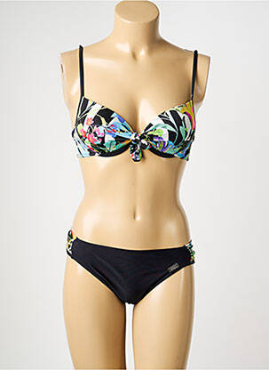 Maillot de bain 2 pièces haut soutien-gorge moulé haut soutien-gorge moulé noir MISS CARAÏBES femme