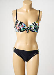 Maillot de bain 2 pièces haut soutien-gorge moulé haut soutien-gorge moulé noir MISS CARAÏBES femme
