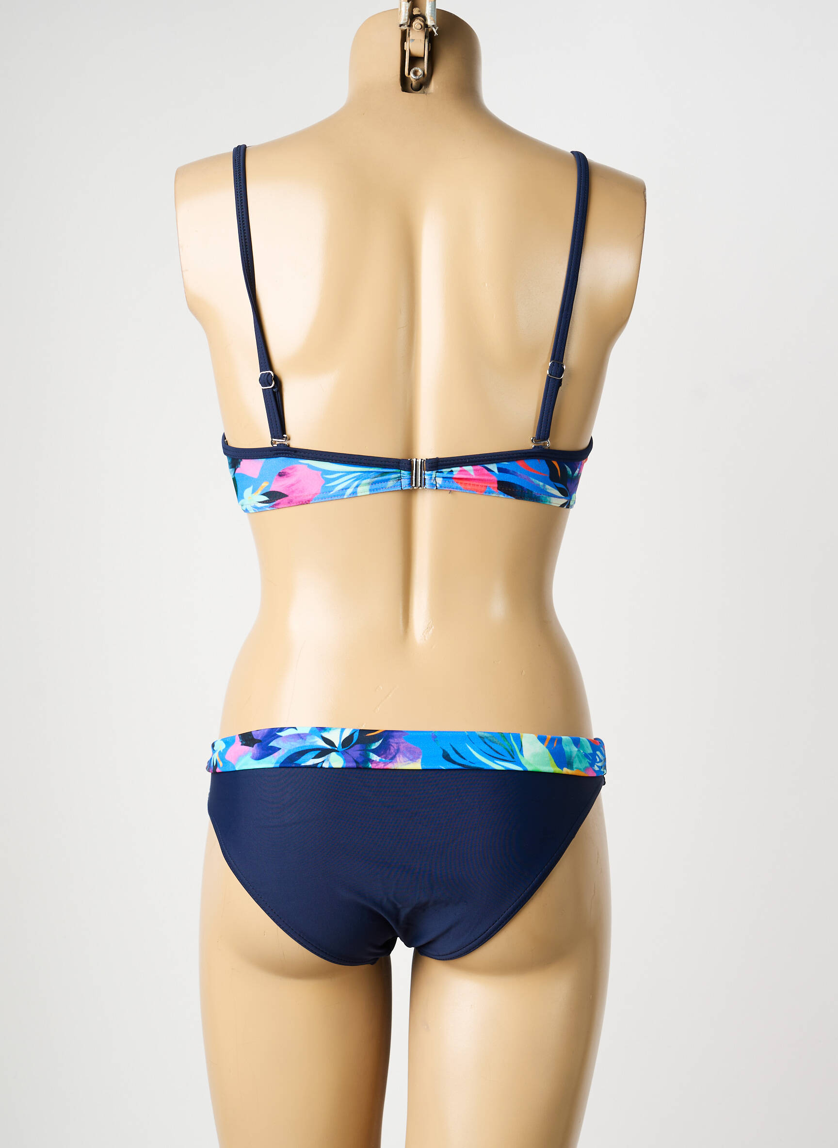 Maillot de bain 2 pièces haut soutien-gorge moulé haut soutien-gorge moulé bleu MISS CARAÏBES femme