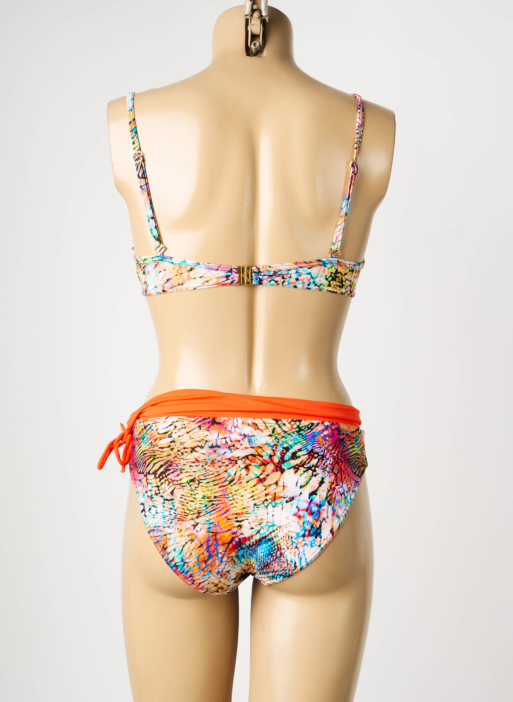 Maillot de bain 2 pièces haut soutien-gorge moulé haut soutien-gorge moulé orange MISS CARAÏBES femme