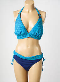Maillot de bain 2 pièces stretch haut soutien-gorge avec mousse de rembourrage amovible bleu SUN PROJECT femme