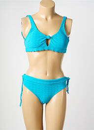 Maillot de bain 2 pièces stretch haut soutien-gorge avec mousse de rembourrage amovible bleu SUN PROJECT femme