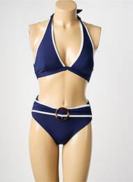 Maillot de bain 2 pièces stretch haut soutien-gorge avec mousse de rembourrage amovible bleu ADMAS femme