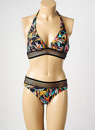 Maillot de bain 2 pièces stretch haut soutien-gorge avec mousse de rembourrage amovible noir SUN PROJECT femme