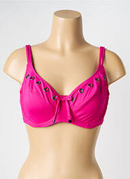 Haut de maillot de bain bretelles élastiquées ajustables haut soutien-gorge balconnet rose ESCORT femme