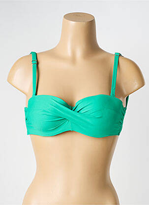 Haut de maillot de bain fermeture liens à nouer haut triangles vert ESCORT femme