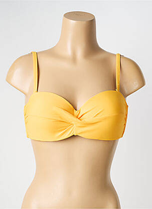 Haut de maillot de bain stretch haut soutien-gorge moulé jaune ESCORT femme
