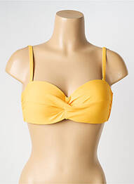 Haut de maillot de bain stretch haut soutien-gorge moulé jaune ESCORT femme