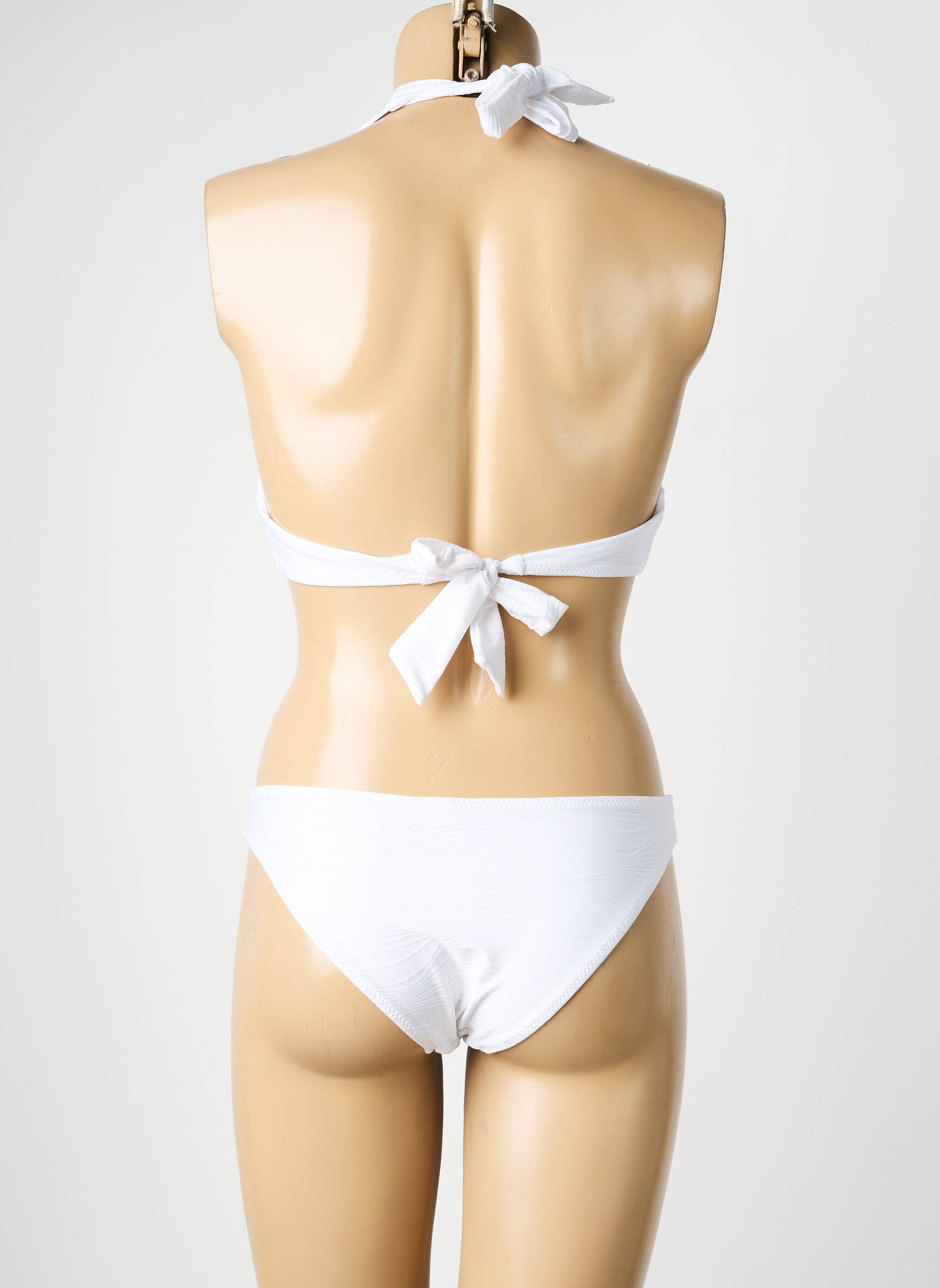 Maillot de bain 2 pièces stretch haut soutien-gorge avec mousse de rembourrage amovible blanc ADMAS femme