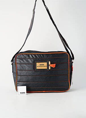 Sac tissage simili-cuir noir SERGE BLANCO homme