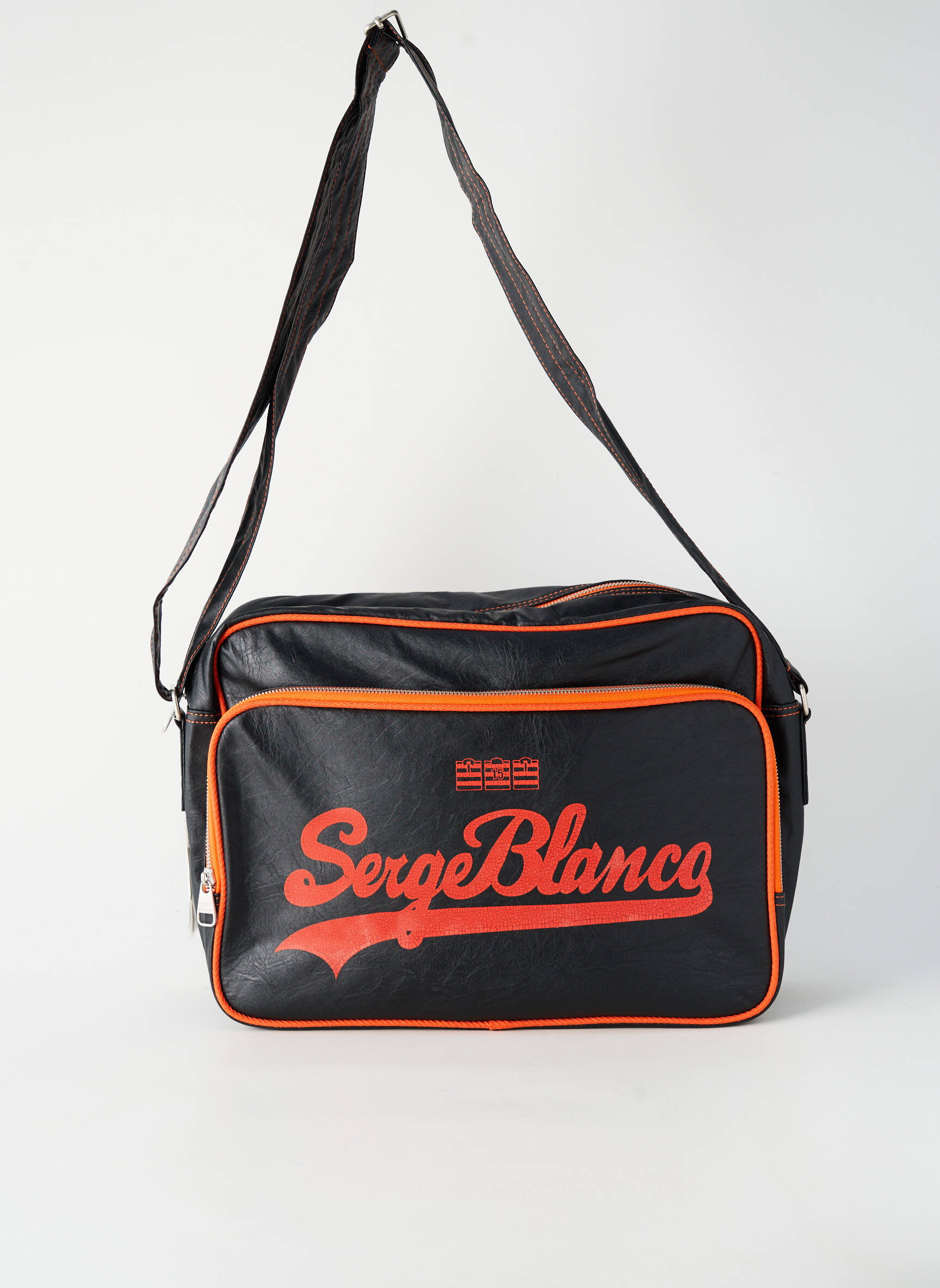 Sac tissage simili-cuir noir SERGE BLANCO homme