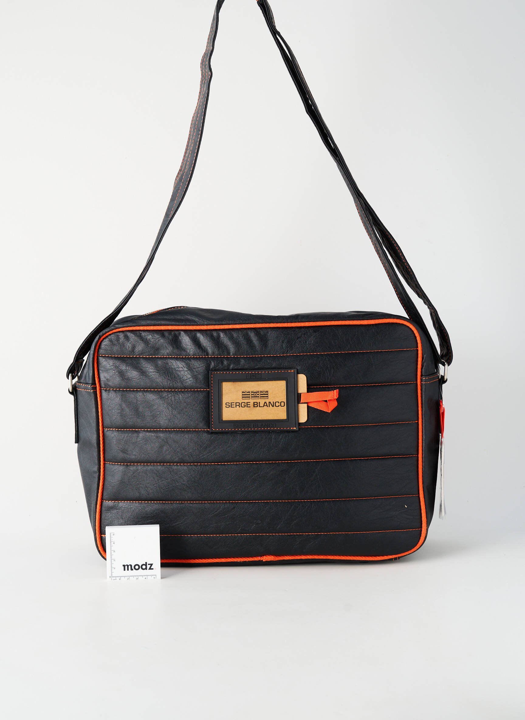 Sac tissage simili-cuir noir SERGE BLANCO homme