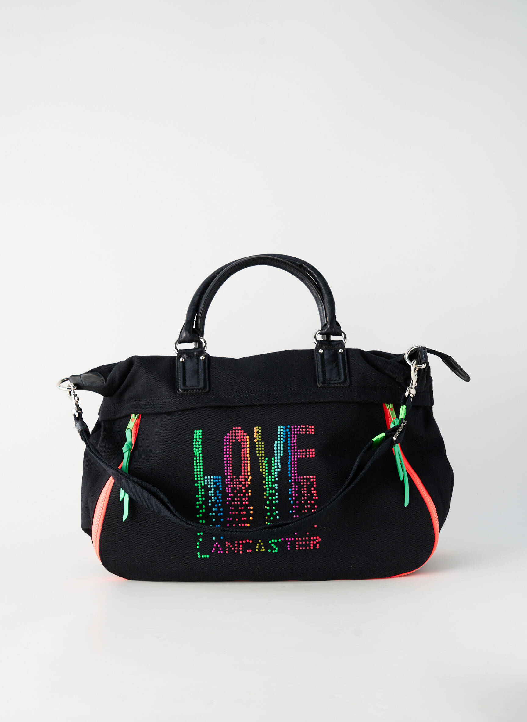 Sac fermeture zippée forme rectangulaire noir LANCASTER femme